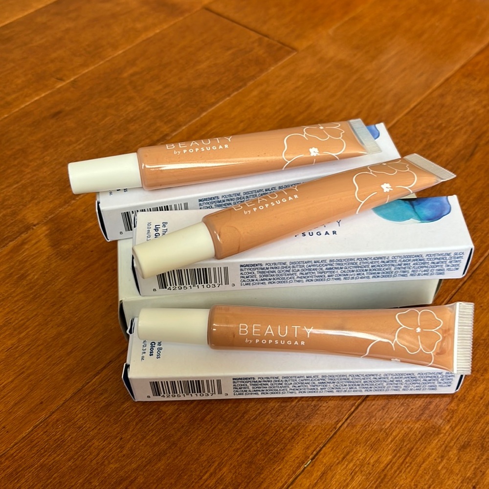 NWB 3 Beauty by PopSugar Be The Boss Lip Gloss 09 Womanizer 0.3 oz